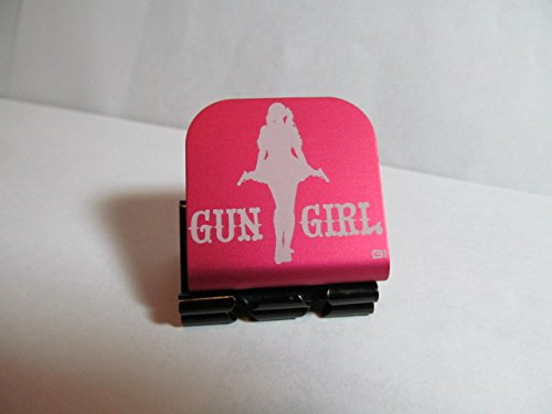 Pink Laser Etched Gun Girl Hat Clip with 2 Pistols - Perfect for Cosplay, Costume Parties & Gun Enthusiasts