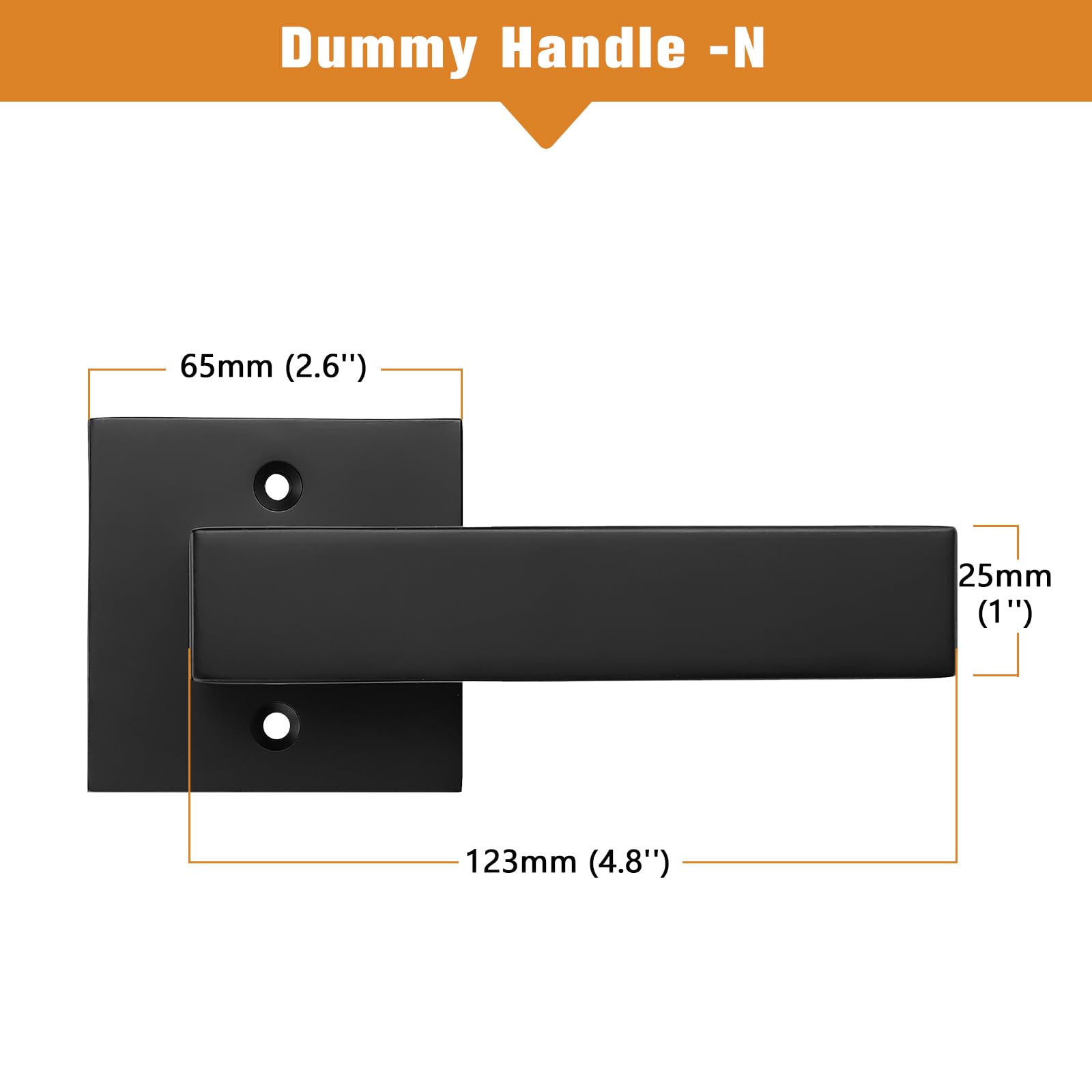Probrico Matte Black Square French Door Handles - Heavy Duty Non-Turning Stainless Steel Dummy Levers (4 Pack) - Perfect for Closet, Balcony, Pantry & Interior Doors - Exposed Screw Design for Easy Installation