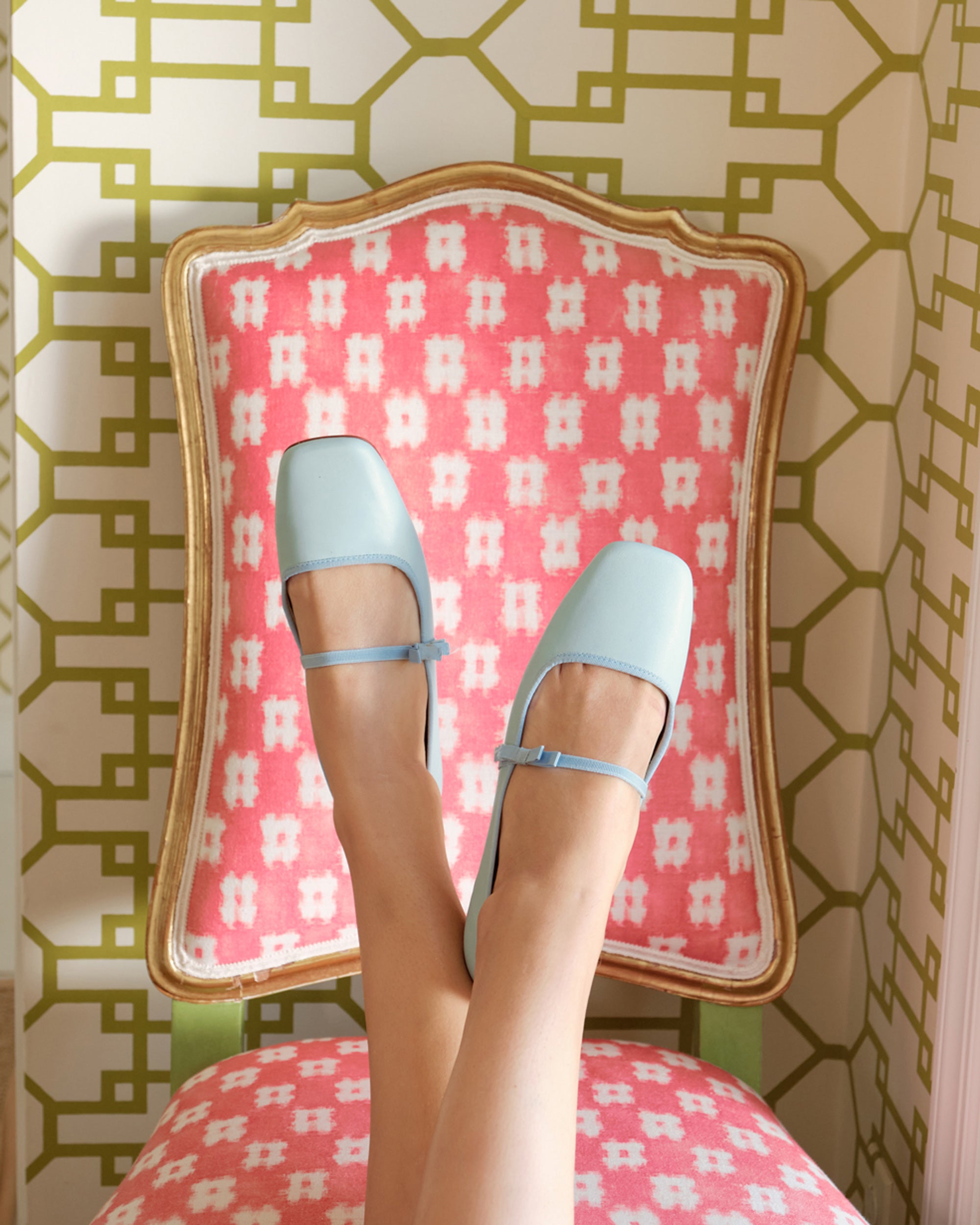 Jude Mary Jane Flat Shoes - Genuine Leather Light Blue Women's Ballet Flats | Perfect for Work, Casual Wear & Comfortable Daily Use