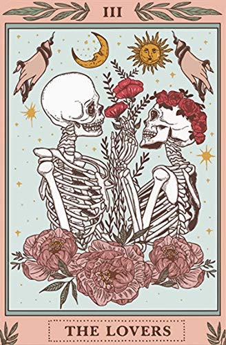 Diamond Painting Kits for Adults - Full Drill Round Crystal Diamond Art with Skull & Lovers Design - 16x24 Inch DIY Wall Decor for Halloween Gifts & Home Decoration | Perfect for Stress Relief, Creative Hobbies & Party Decorations