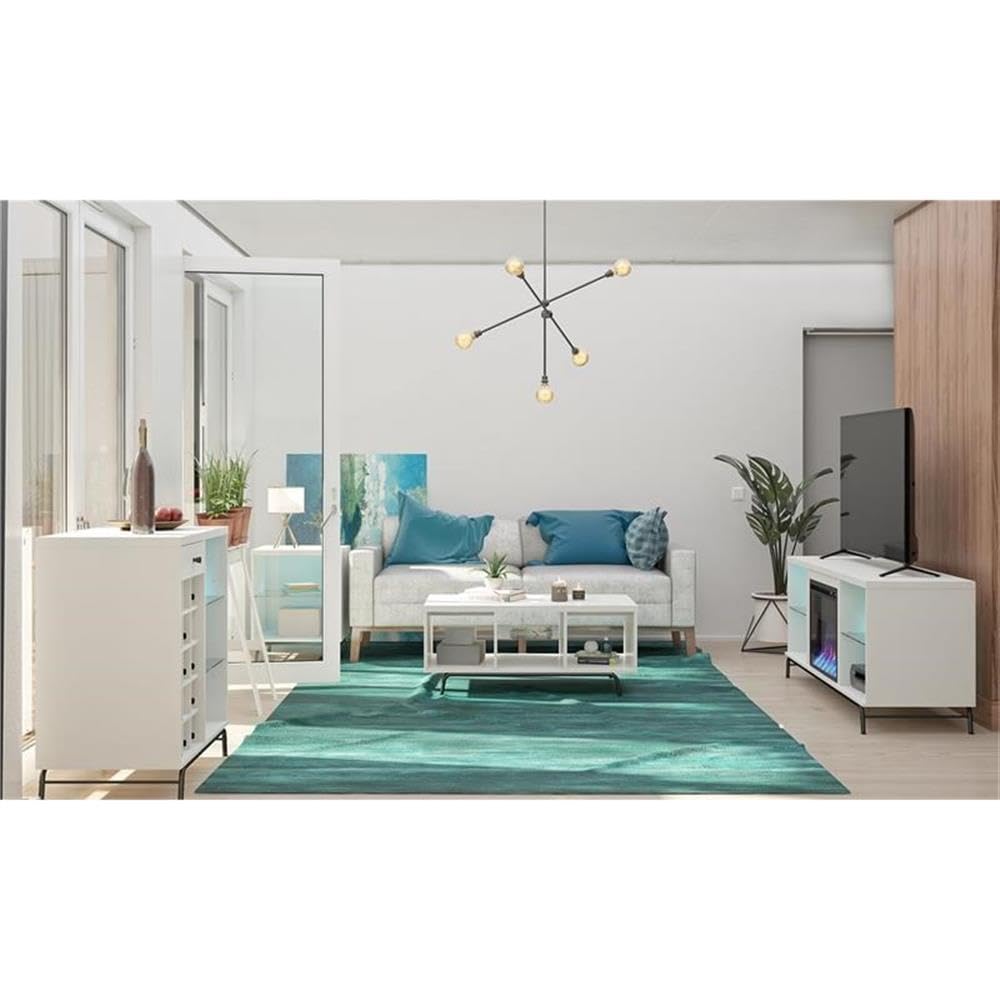 Ameriwood Home Melbourne White Coffee Table - Modern Living Room Furniture for Small Spaces, Home Decor, and Entertainment Centers