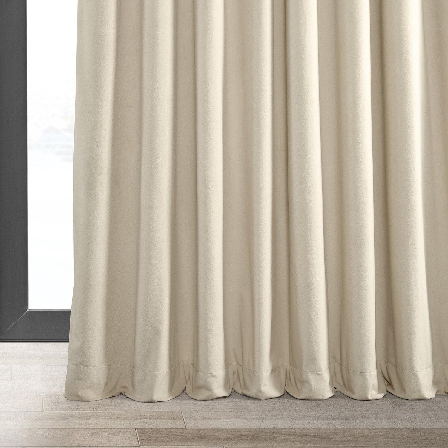 Ivory Grommet Blackout Curtains - Extra Wide Velvet Thermal Insulated Drapes for Bedroom & Living Room - Noise Reducing & Light Blocking Window Treatments