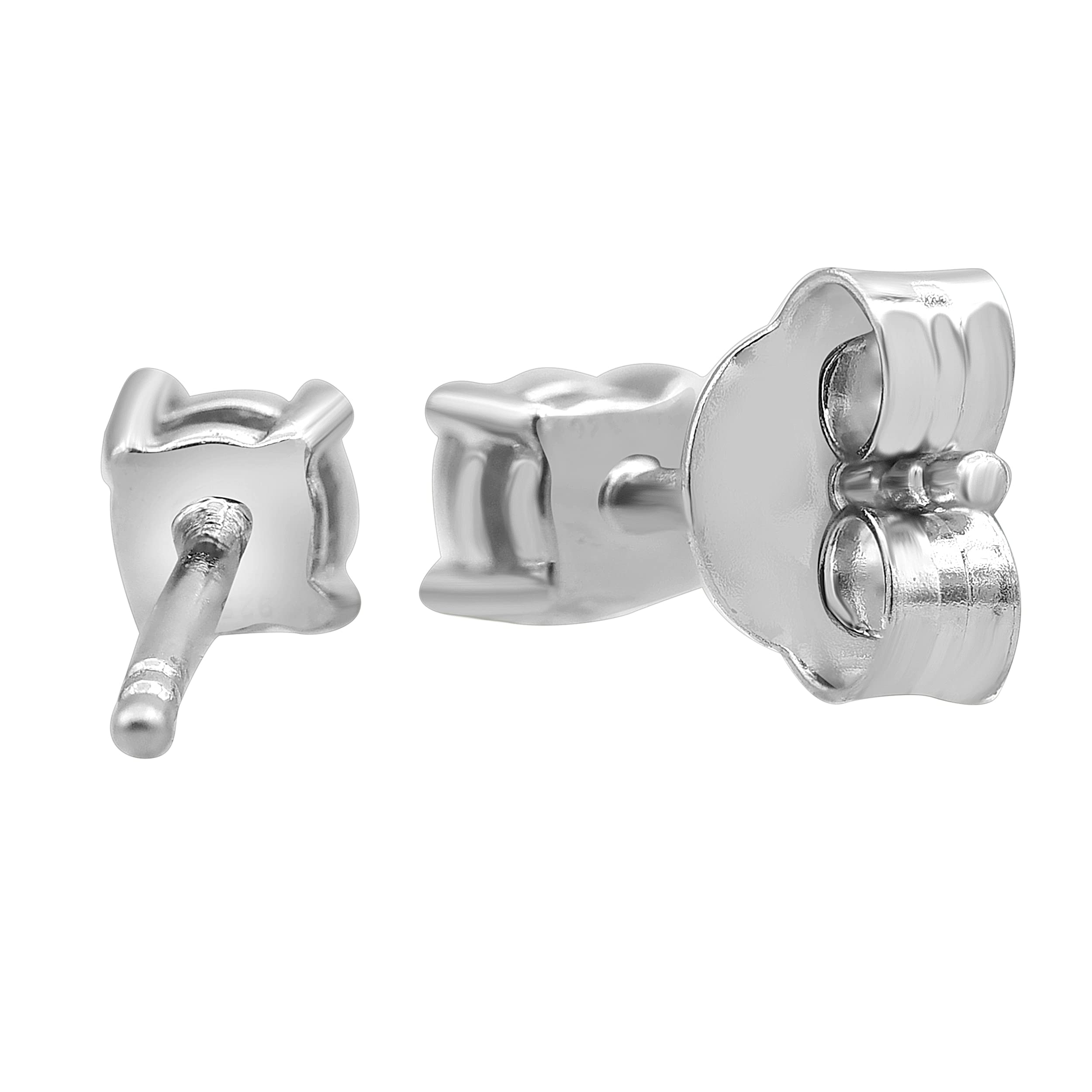 0.10-0.25 Carat Natural Diamond Stud Earrings for Women - Sterling Silver Push Back Setting (S-F Color, I3-I4 Clarity) - Perfect for Everyday Wear, Gift Giving & Special Occasions