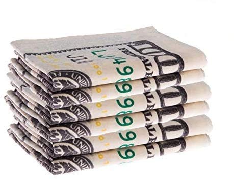 Premium 6-Pack Kaufman 100 Dollar Bill Printed Beach & Pool Towels - 30x60 Inch Quick-Dry Multicolor Towels for Swimming, Sunbathing, Travel & Outdoor Activities