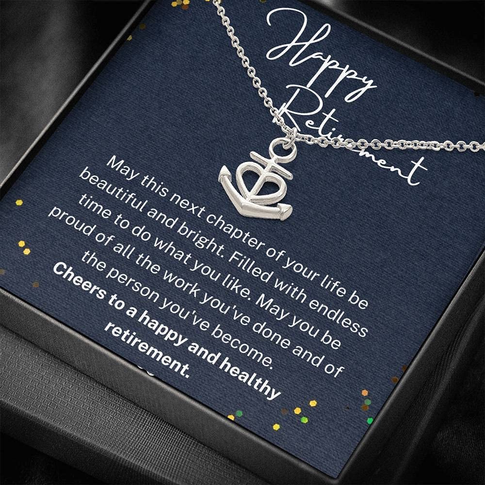 Personalized Heart Anchor Necklace - Handmade Retirement Gift for Women & Navy Colleagues - Perfect for Farewell Parties & Job Transitions
