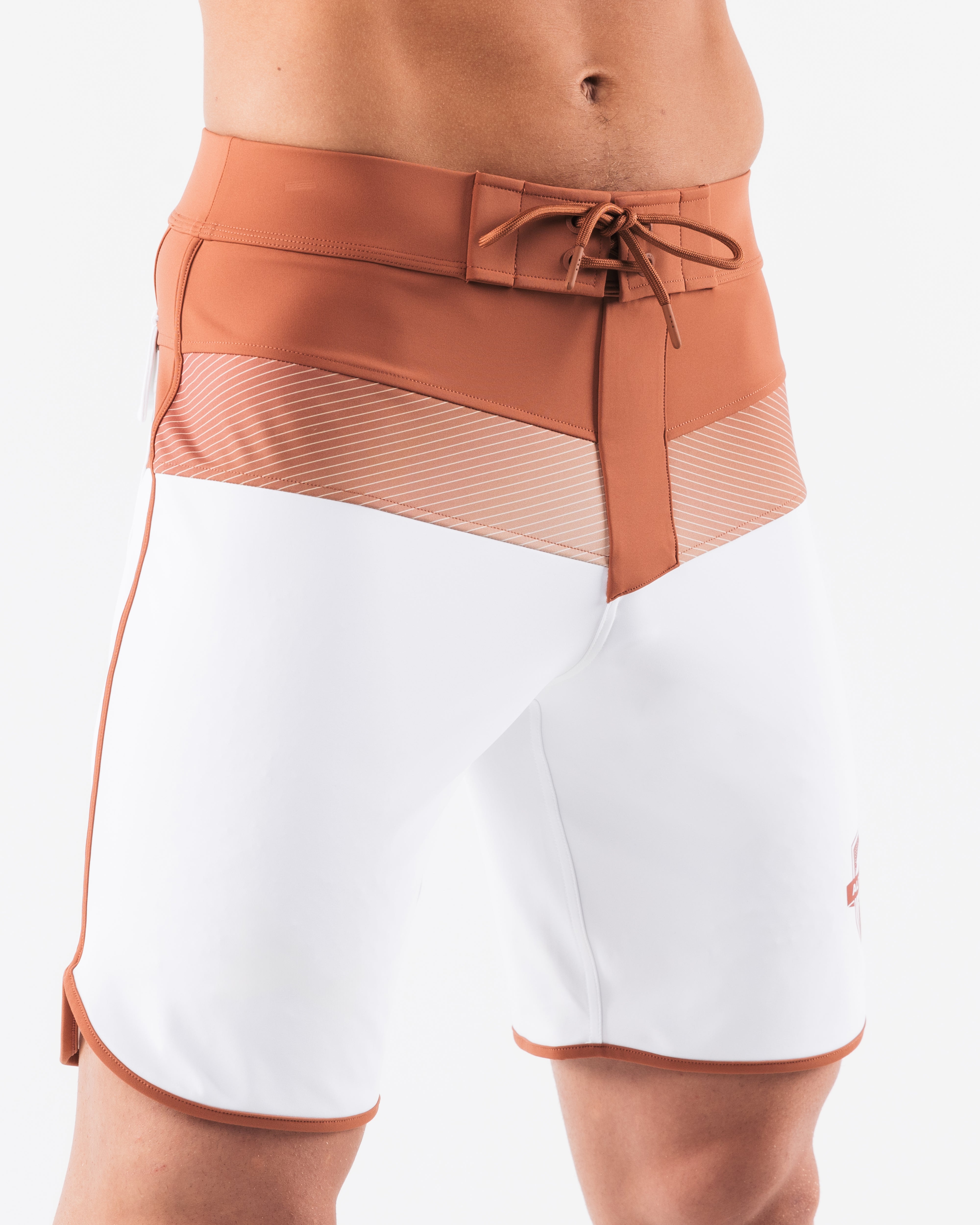 Titan Men's Swim Trunks - Quick Dry White Rust Boardshorts for Beach, Pool & Surfing | Comfortable & Stylish Swimwear