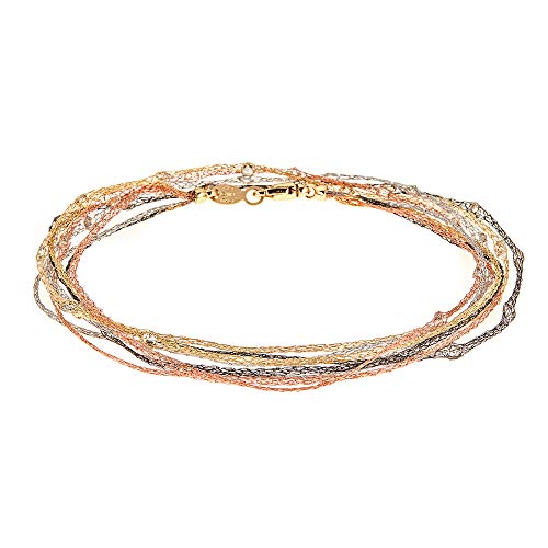 4-Tone Plated: 14K Yellow & Rose Gold and Black & White Rhodium