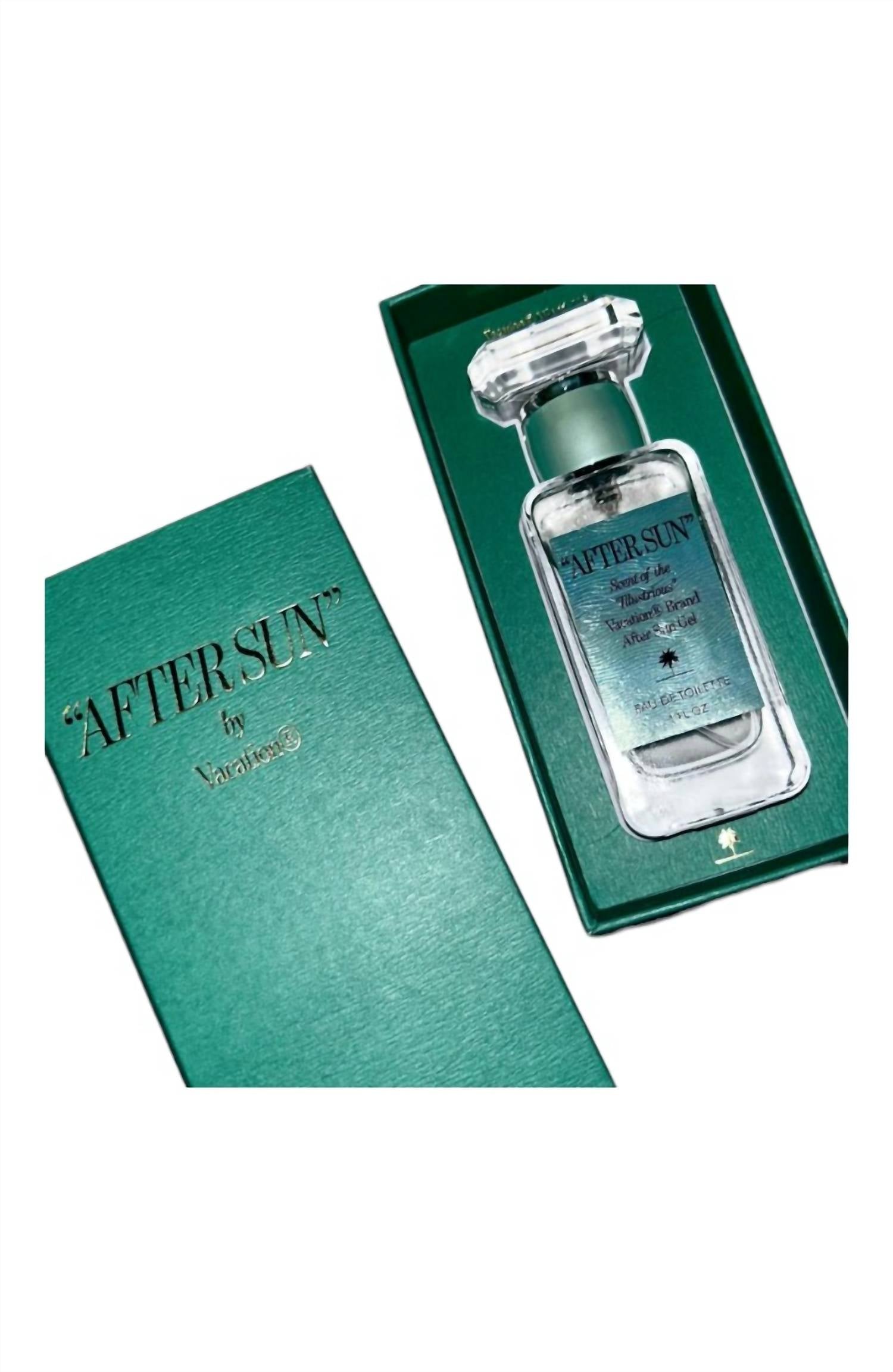 After Sun Eau De Toilette Perfume for Women - Refreshing Citrus & Floral Scent in Elegant Crystal Green Bottle - Perfect for Post-Sun Care, Summer Evenings & Beach Vacations