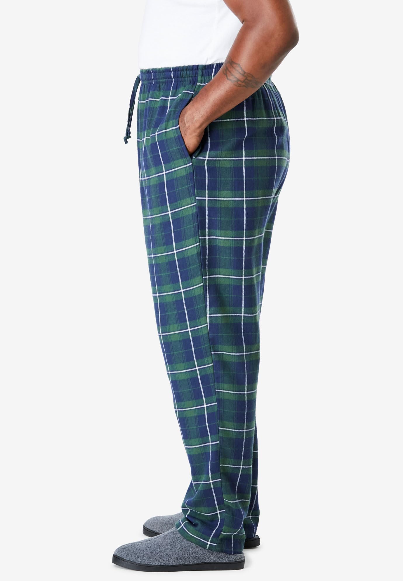 KingSize Men's Big & Tall Flannel Plaid Pajama Pants - Soft & Comfortable Sleepwear for Winter Nights, Lounging at Home, and Cozy Weekends