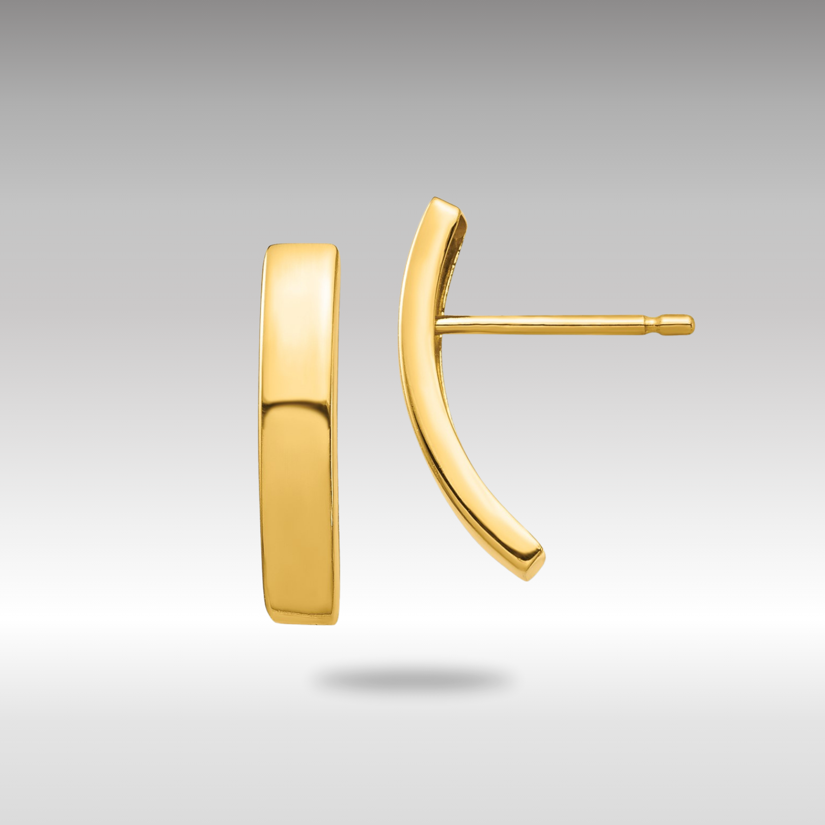 Gold Curved Bar Post Earrings - YE1870 Model | Elegant Dangle Earrings for Women | Perfect for Parties, Weddings & Everyday Wear
