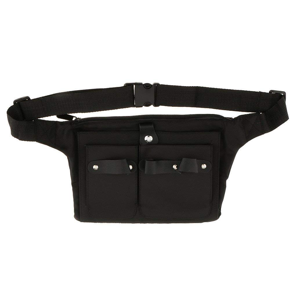 Tubayia Black Canvas Scissor Bag for Hairdressers - Professional Salon Tool Organizer with Belt Clip | Perfect for Hairstylists, Barbers & Beauty Professionals On-The-Go