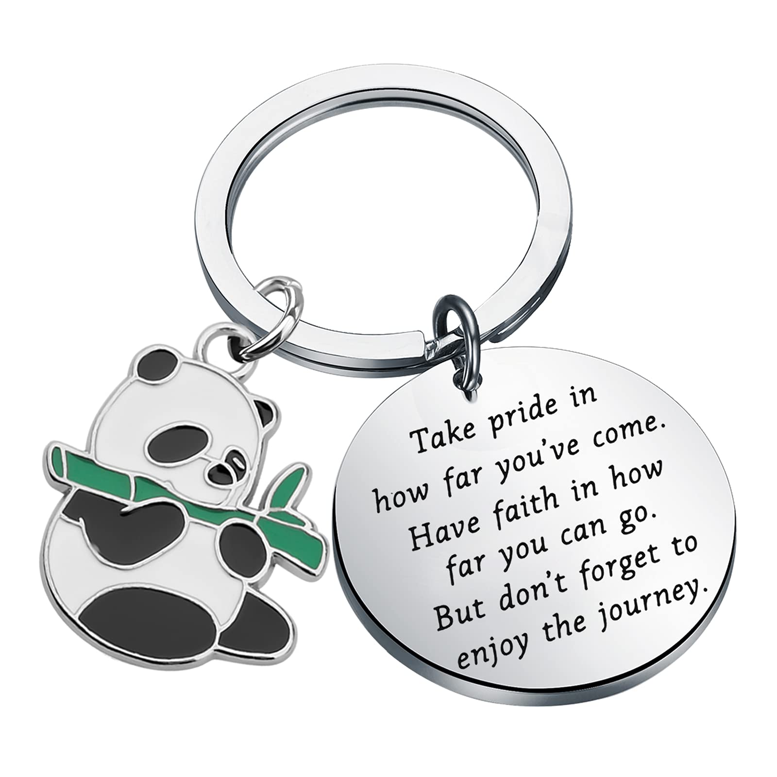 Cute Panda Keychain Jewelry - Perfect Panda Gifts for Panda Lovers & Animal Enthusiasts | Motivational Keyring for Backpacks, Purses & Everyday Carry | Take Pride in Your Journey