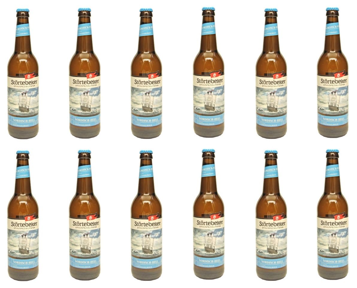 Störtebeker Nordisch Hell Beer - 12 x 0.5L Bottles (Including €0.96 Deposit) | Premium German Lager for Parties, BBQs & Beer Tasting Events