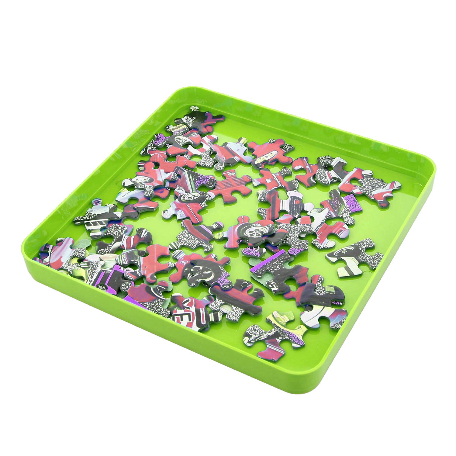Jigitz 6-Pack Green Plastic Jigsaw Puzzle Sorter Trays - Puzzle Organizer & Stacking Trays for 1000-2000 Piece Puzzles - Perfect for Puzzle Enthusiasts & Family Game Nights