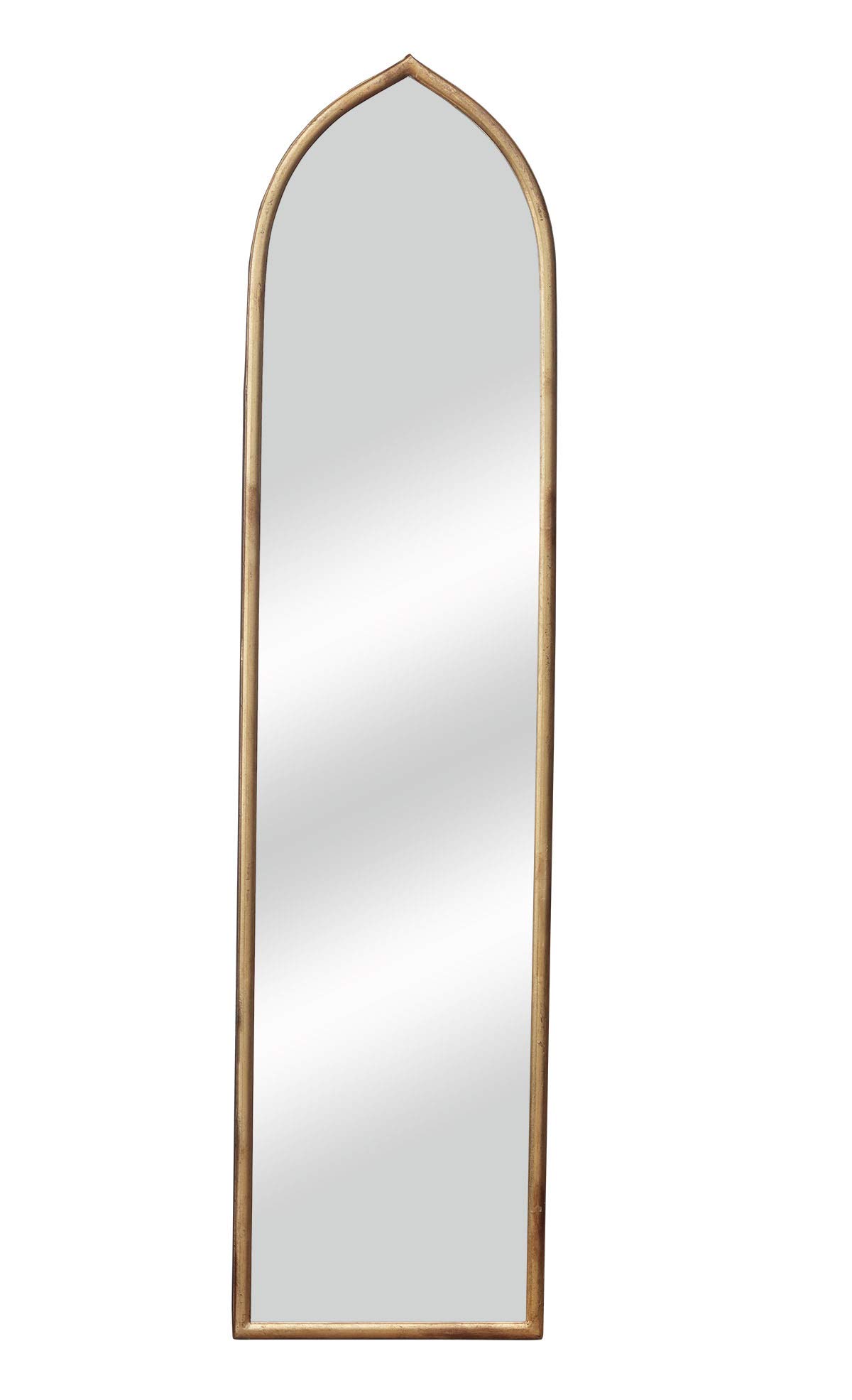Antique Gold Full Length Wall Mirror with Arched Metal Frame - 50