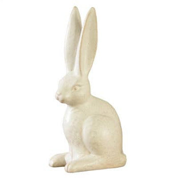 Ceramic Sitting Hare Statue - Handmade Decorative Home Decor for Living Room, Garden, and Office - Perfect Gift for Animal Lovers
