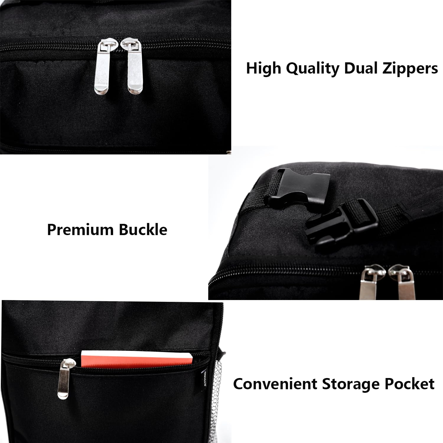 Insulated Lunch Box for Adults & Kids - Durable Black Lunch Bag for Office, School, Picnics & Travel - JLYOUNG Leakproof Meal Container for Men & Women