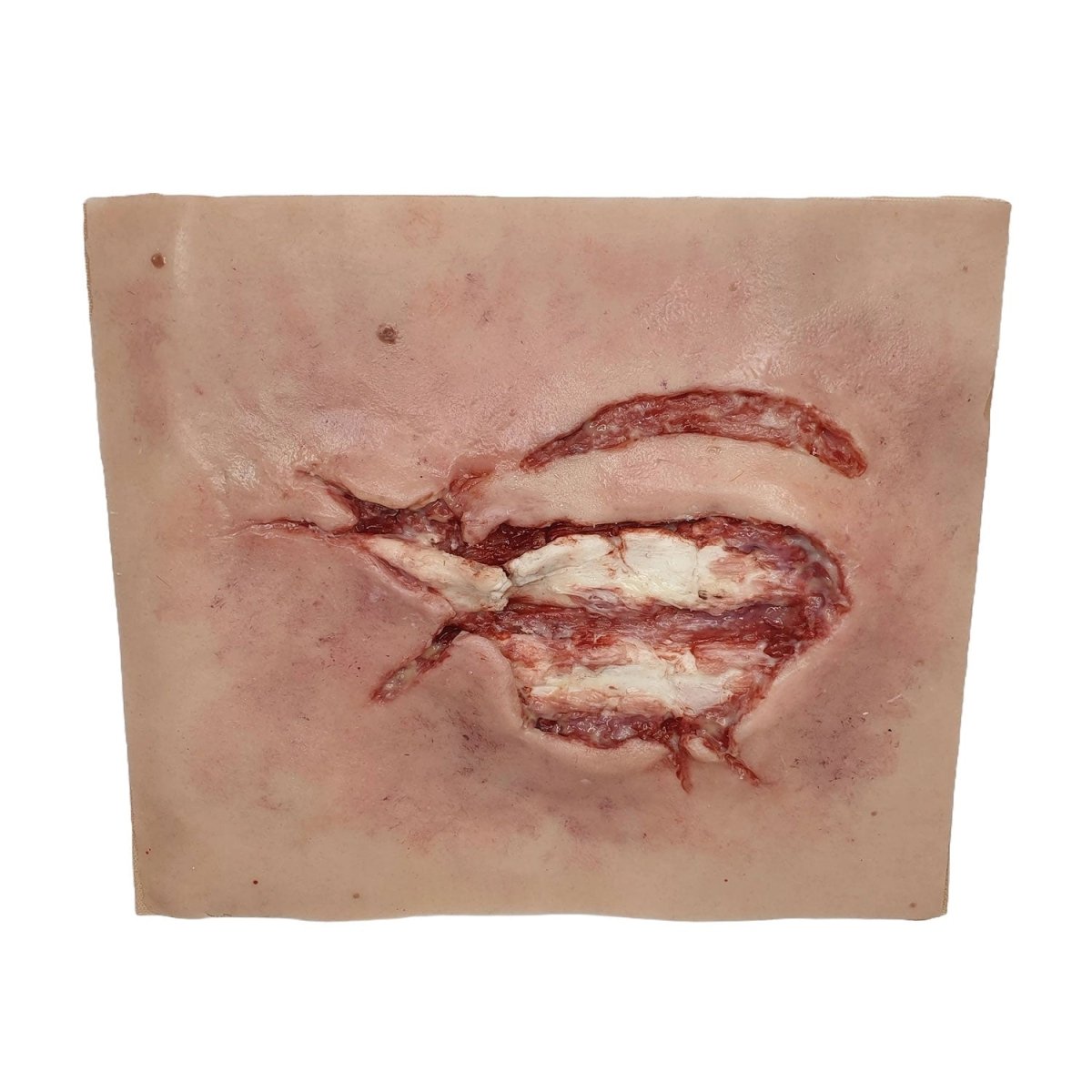 Exposed Ribs Wound Sleeve - Realistic Medical Training & Moulage Simulation for Emergency Response, First Aid Practice, and Trauma Education Scenarios
