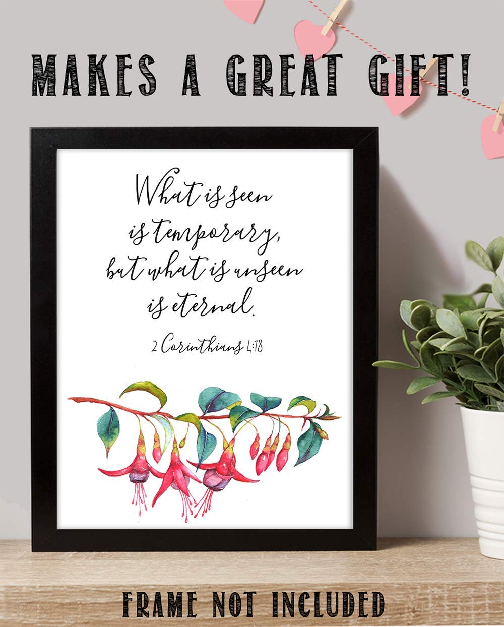 Inspirational Bible Verse Wall Art - Book of Corinthians Quotes, Motivational Christian Decor for Home & Office, Unframed 11x14, Perfect for Living Room, Bedroom & Gifts