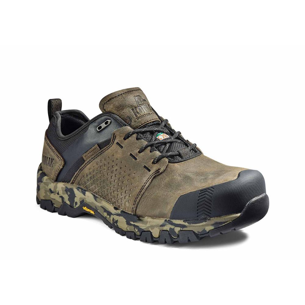 Kodiak Quest Bound Low Men's Waterproof Composite Toe Work Boots - Camouflage Design | Slip Resistant & Safety Toe for Construction, Hiking & Outdoor Work