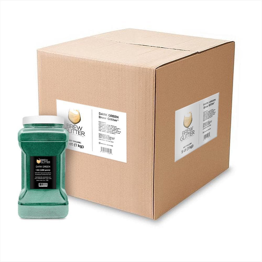 Dark Green Brew Glitter® - Premium Edible Glitter for Baking, Cake Decorating & Coffee Toppings - Wholesale Bulk Packaging for Bakers & Cafes