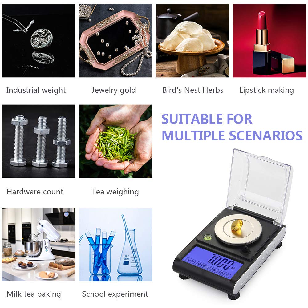Precision Digital Milligram Scale 50g x 0.001g - Portable Lab Analytical Balance for Jewelry, Gold, Gems & Powder - Compact Pocket Scale for Home, Kitchen & Scientific Use (Grams/Ounces)