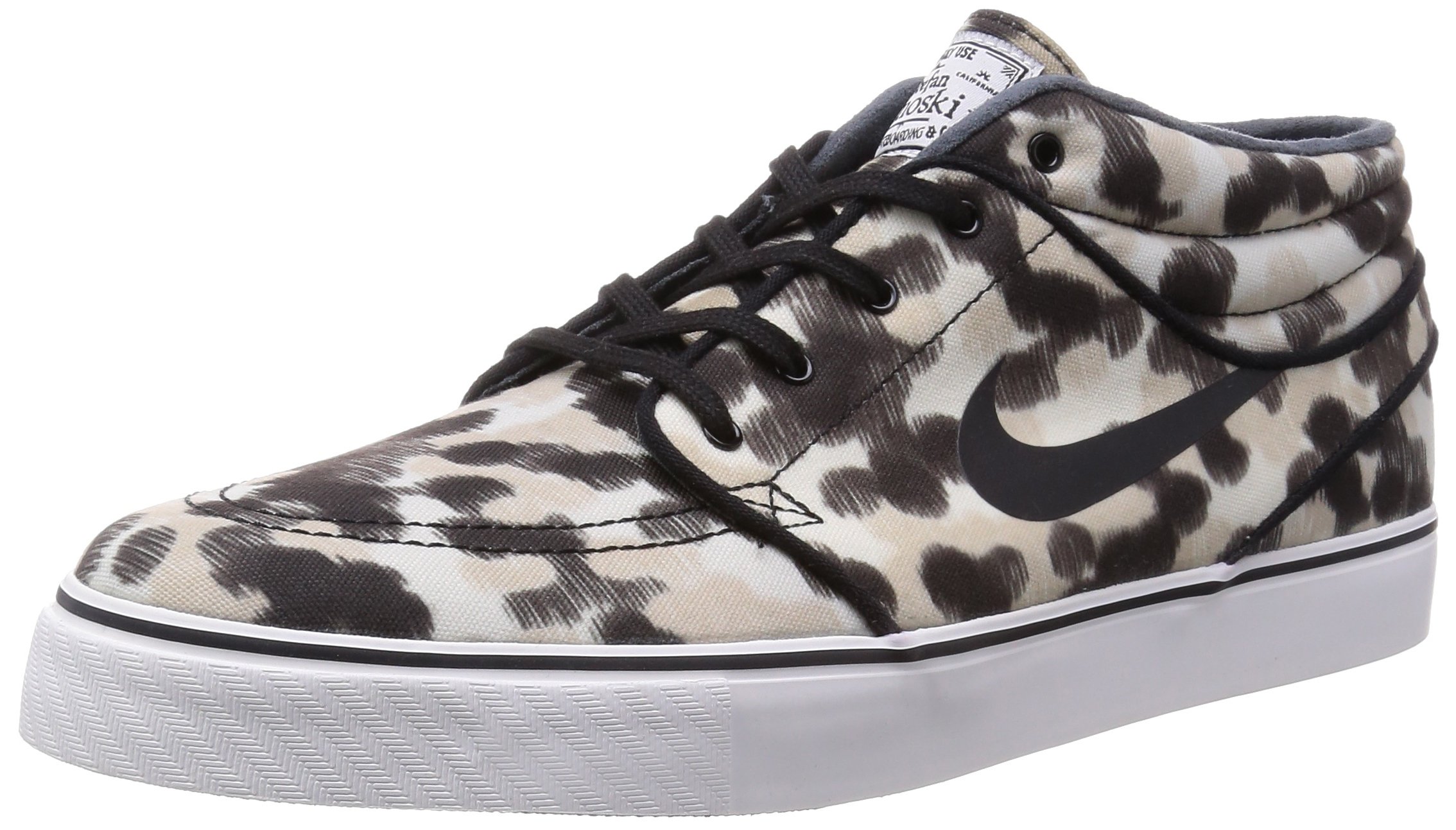 Nike Men's Zoom Stefan Janoski Mid Skateboarding Shoes - White/Black (Size 4) - Comfortable Sneakers for Skateboarding & Casual Wear