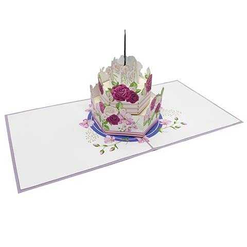 3D Wedding Cake Pop Up Greeting Card - Elegant 3D Pop Up Cards for Weddings, Anniversaries, Engagements & Valentine's Day | Perfect Romantic Birthday Card for Wife | Ideal for Wedding Party Favors & Special Occasion Gifts (W03)