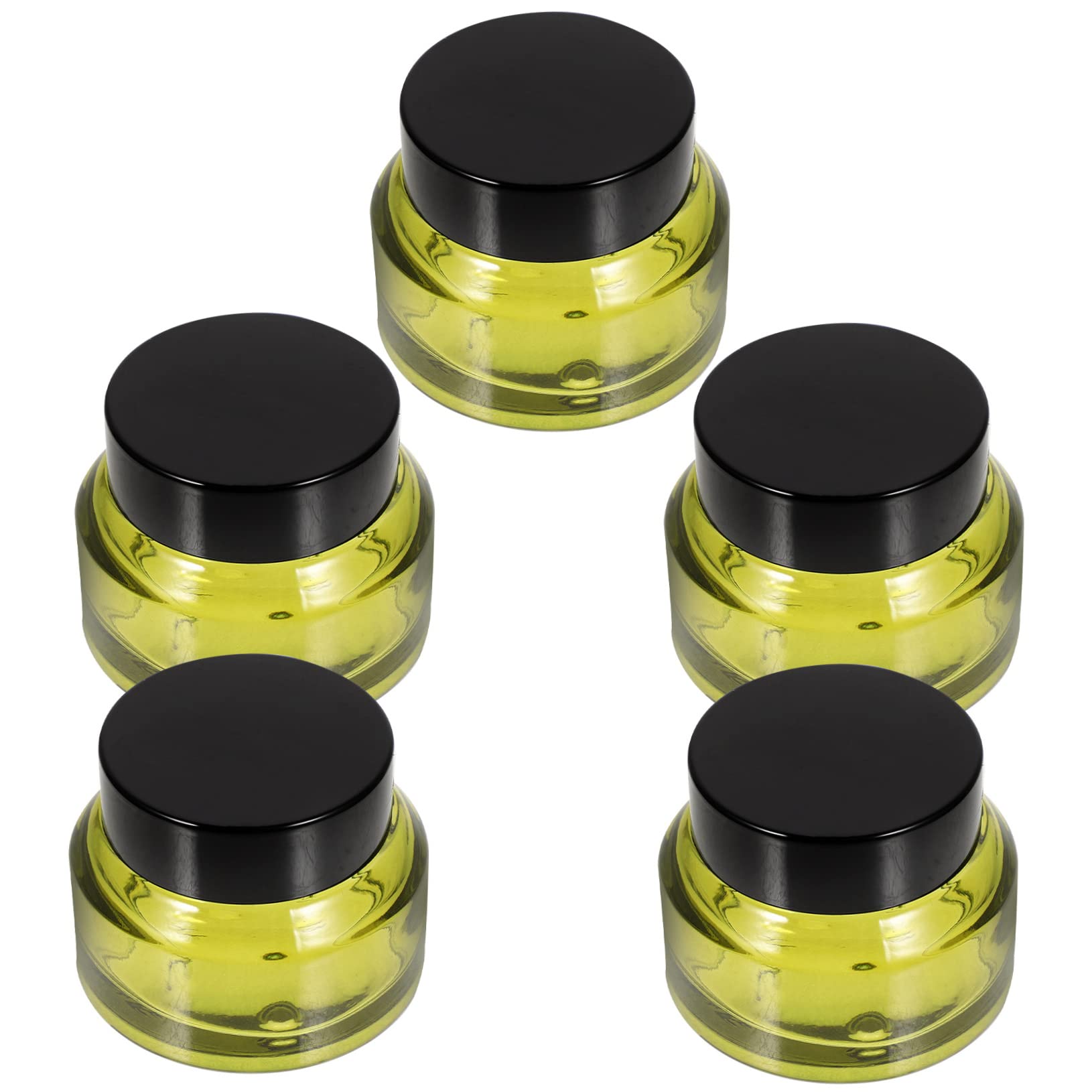 Minkissy 5-Pack 30g Refillable Travel Bottles - Leak-Proof Olive Jars for Toiletries, Makeup, Cream, Lotion & Jewelry Storage | Perfect for TSA Carry-On, Gym Bag & Vacation Essentials (No Edge Design)
