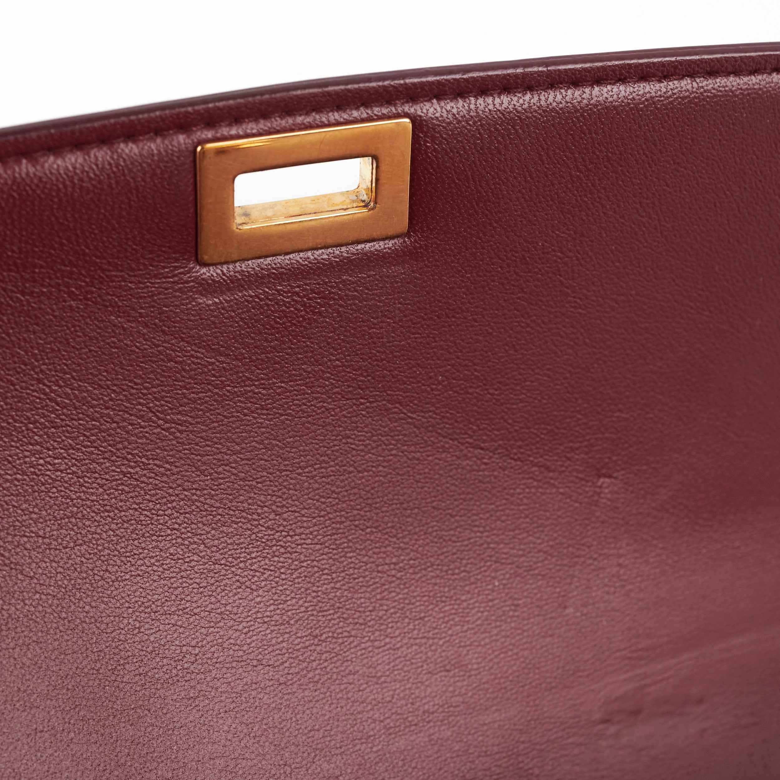 Celine Medium Box Burgundy Leather Crossbody Bag for Women | Luxury Designer Shoulder Purse | Perfect for Work, Travel & Evening Out