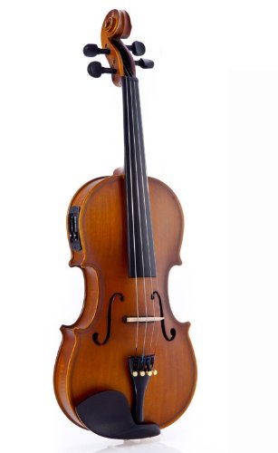 Fever Acoustic Electric Violin 4/4 Full Size - Professional Violin with Hard Case & Bow - Perfect for Beginners, Performances & Studio Recording
