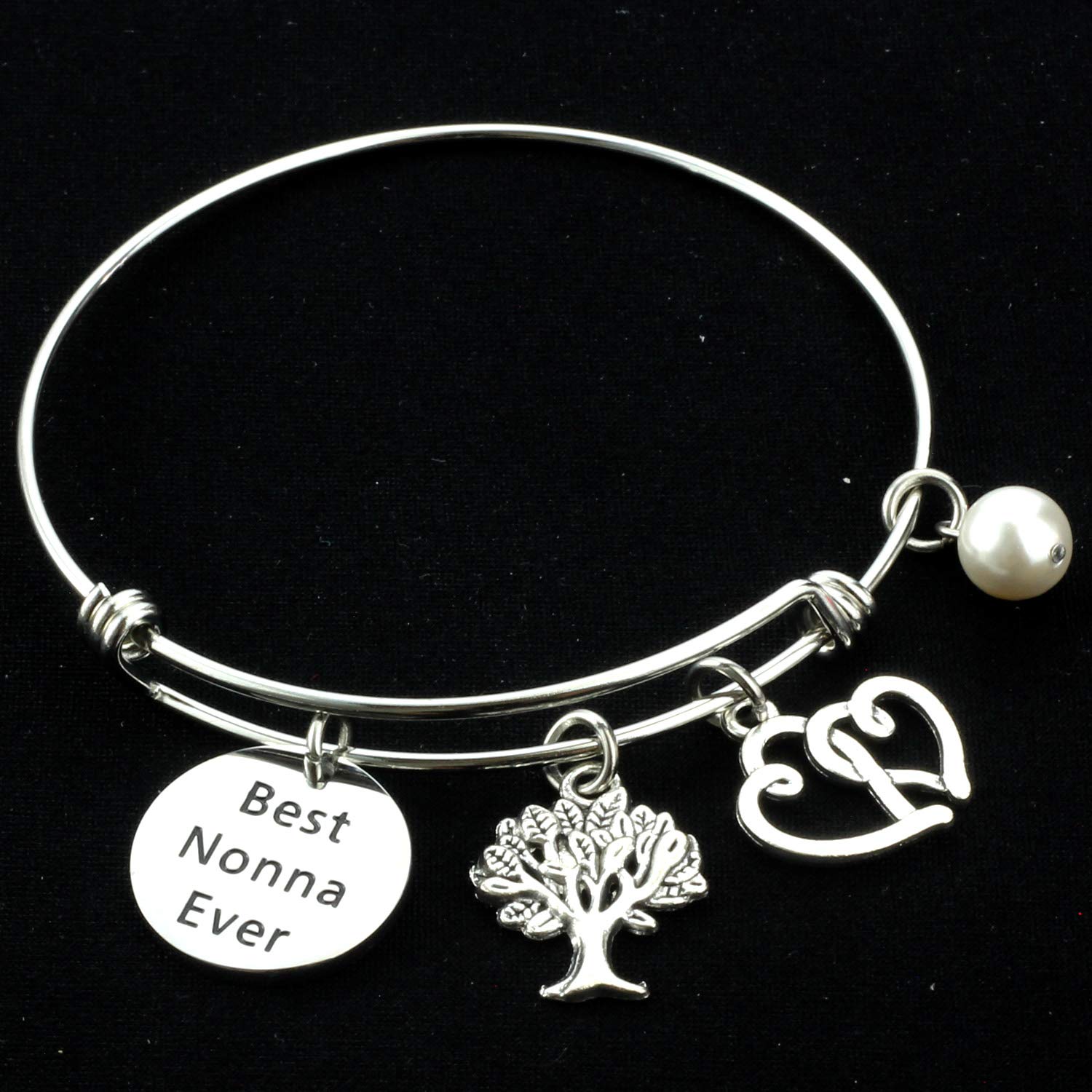 Kivosliviz Nonna Bracelet for Women - Best Nonno Ever Grandma Jewelry Gift - Perfect for Mother's Day, Birthday & Anniversary Presents