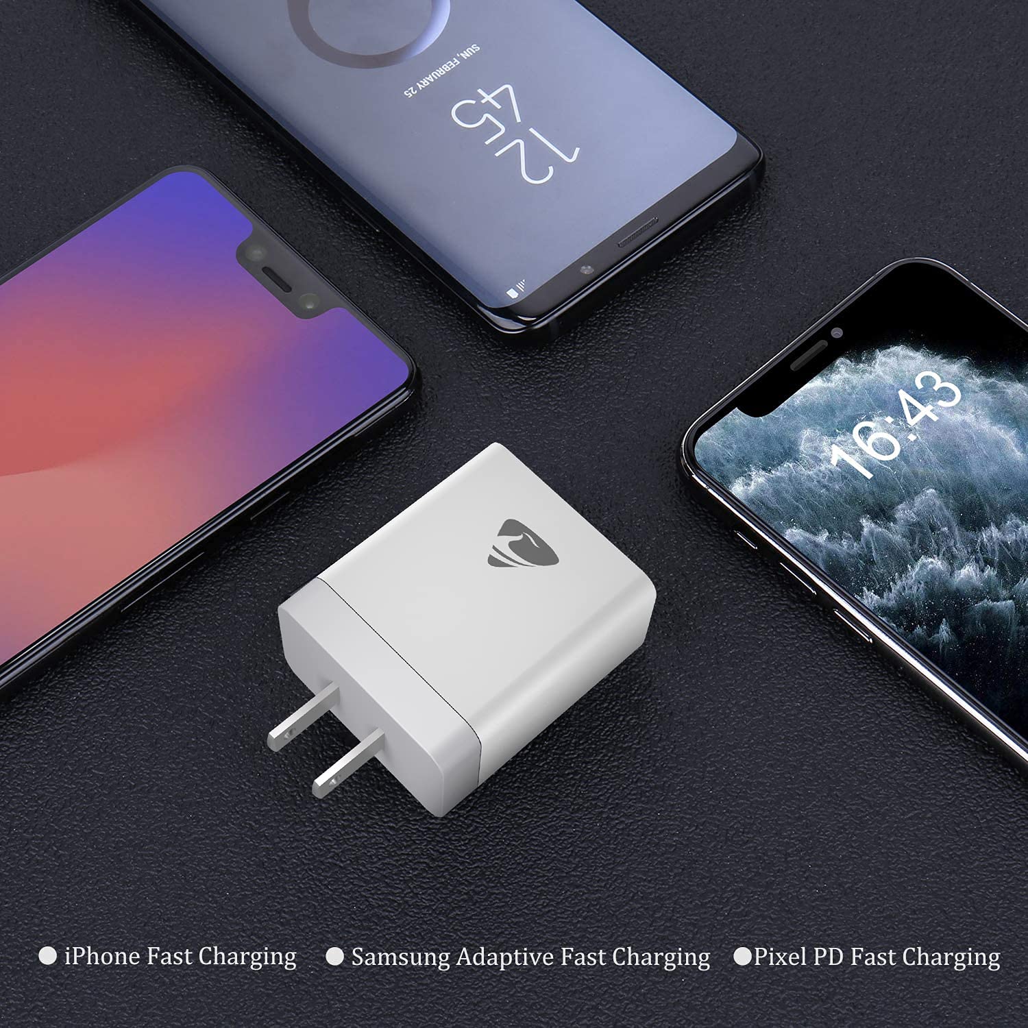 Aioneus 40W 4-Port USB Wall Charger Fast Charging Block - Multi Port Cube Power Adapter for iPhone 15/14/13/12/11 Pro Max/XS/XR/8, Samsung Galaxy & Android Phones - Perfect for Home, Office & Travel Charging Needs
