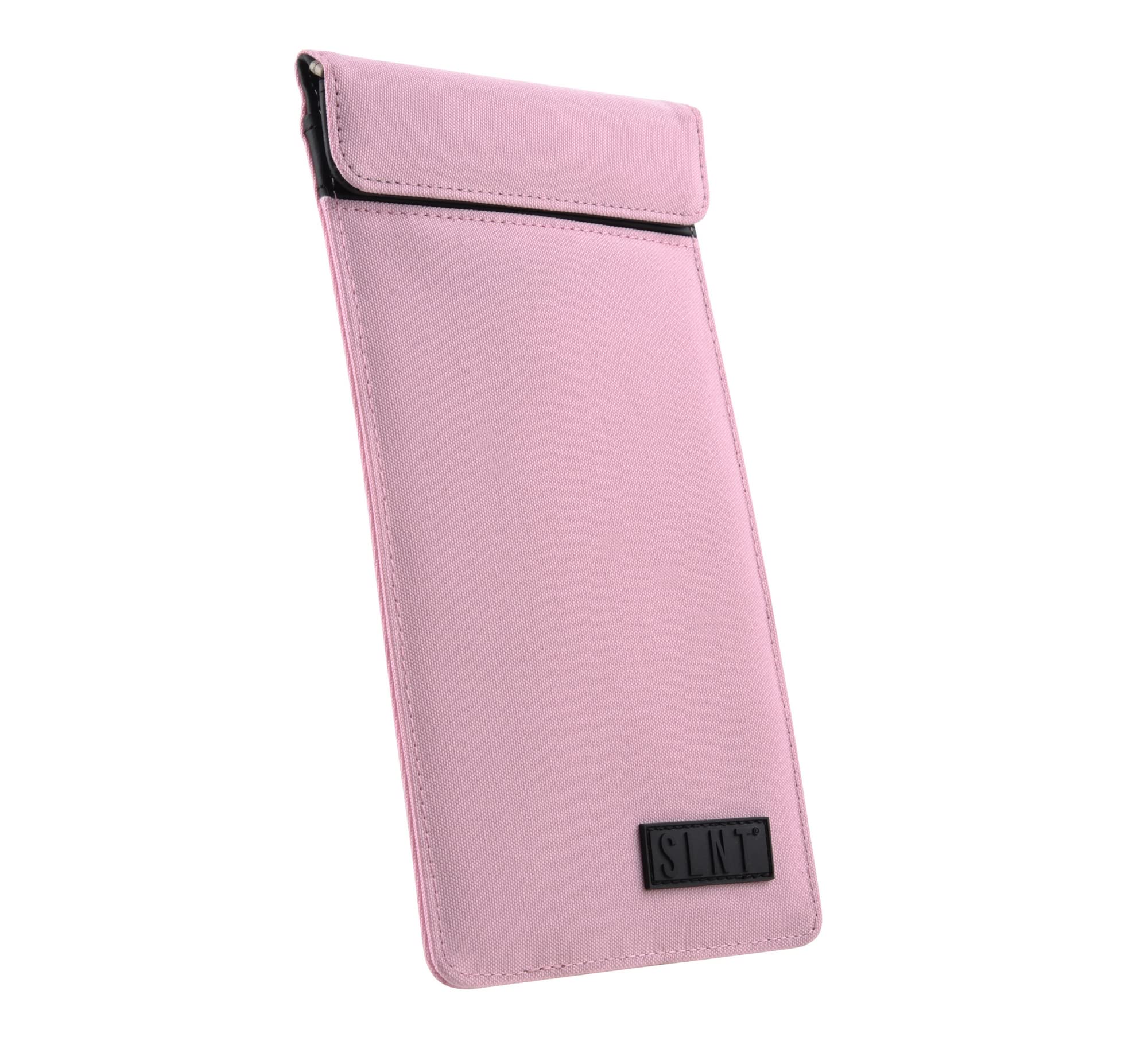 SLNT Faraday Bag for iPhone & Samsung Galaxy - Signal Blocking Anti-Hacking Phone Sleeve in Leather/Waterproof Nylon (Pink, Medium) - Perfect for Travel, Privacy Protection & Secure Data Storage