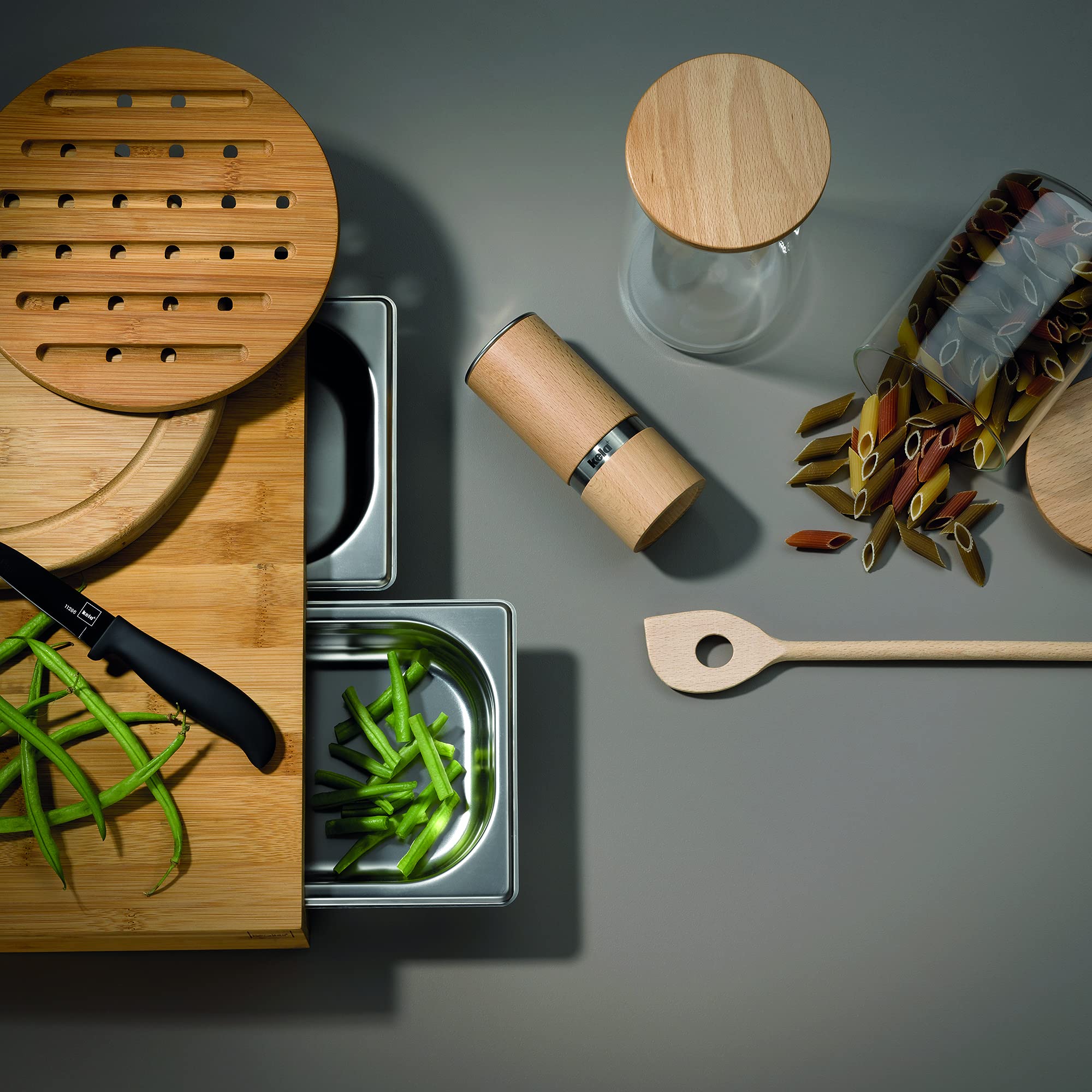 Premium Kela 12192 Wooden Pepper Grinder & Salt Mill - Large Size, Natural Finish - Perfect for Kitchen, Dining Table & Gourmet Cooking
