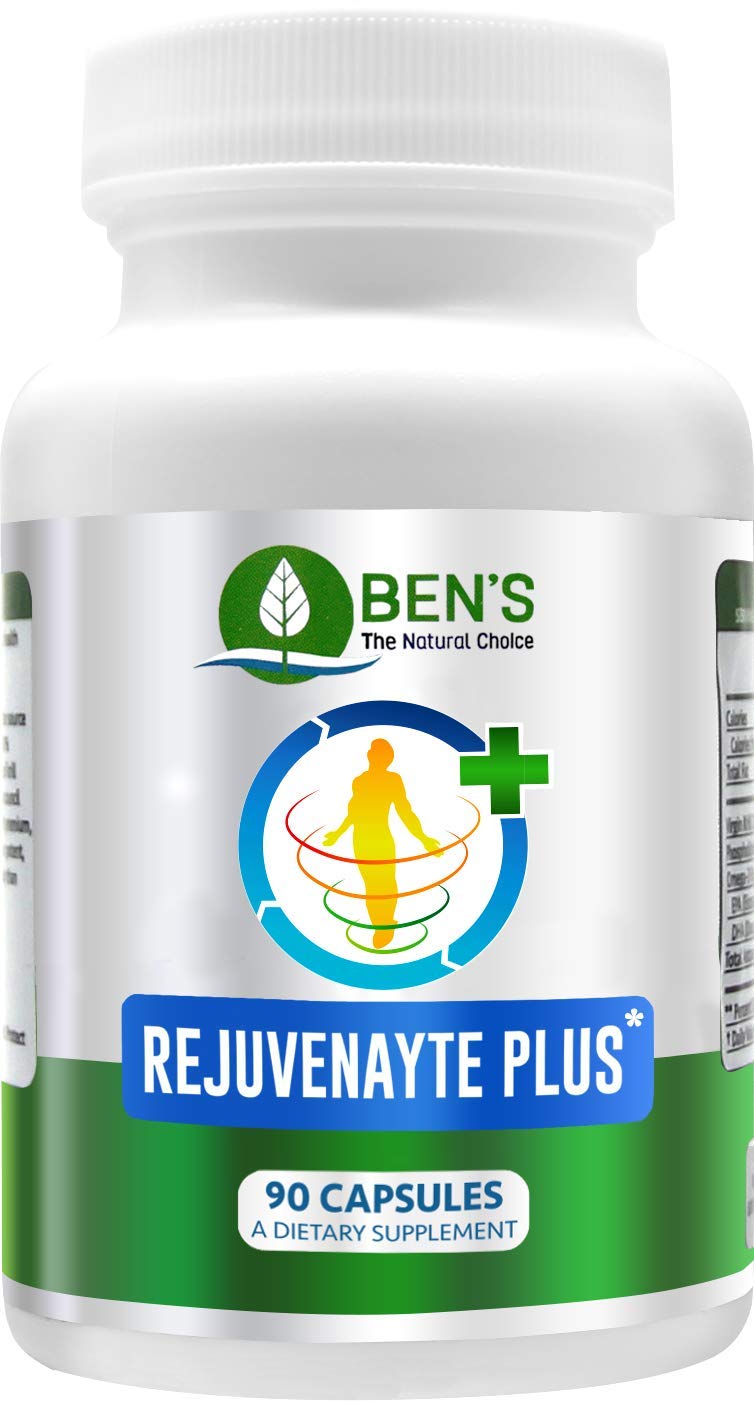 Ben's Rejuvenayte Plus - Brain Health Supplement for Memory & Focus - Supports Cognitive Function - 3 Bottle Supply - Ideal for Students, Professionals & Seniors
