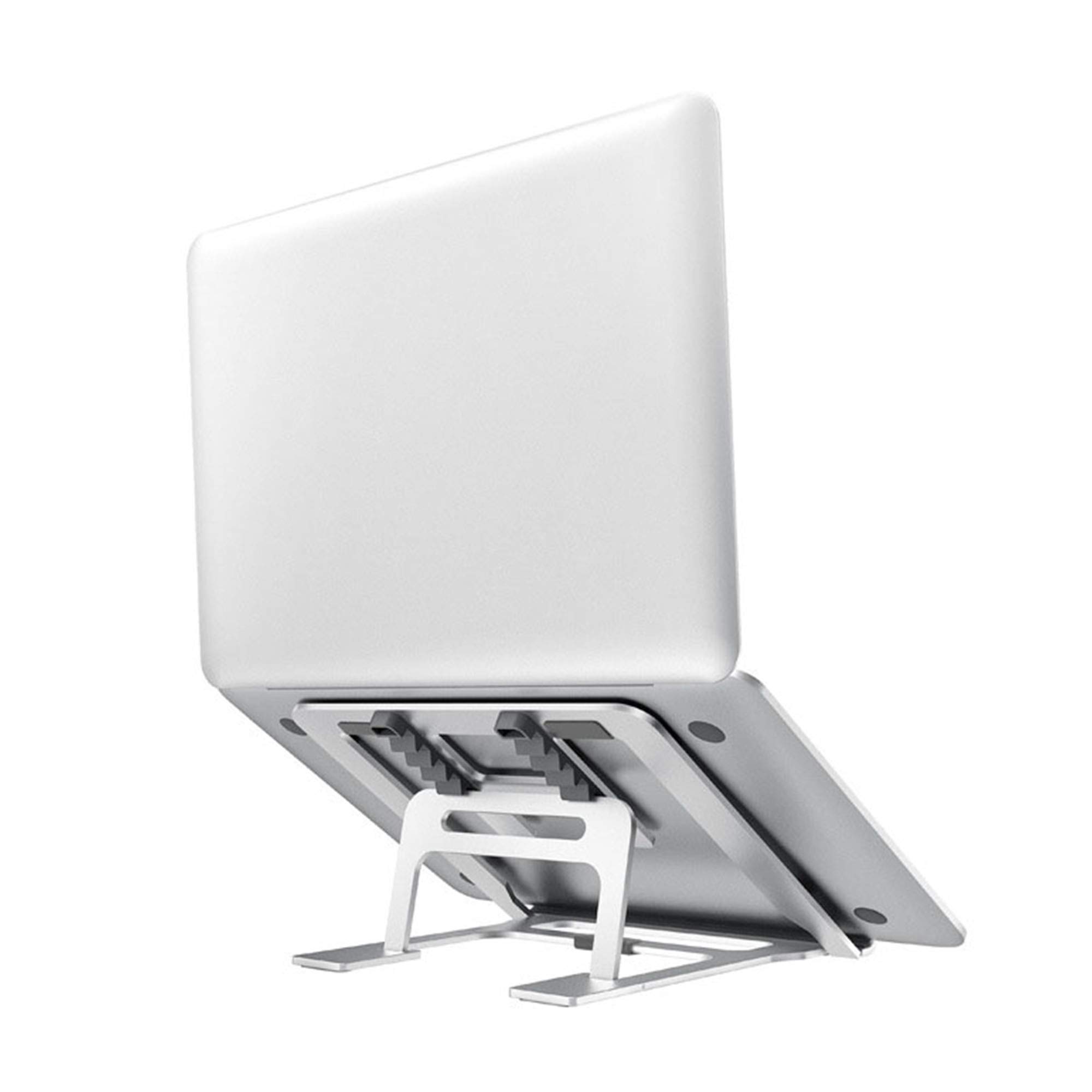 5-Speed Adjustable Aluminum Foldable Laptop Stand with Air Ventilation - Ergonomic Holder for MacBook, iPad, Dell, HP (Home Office & Gaming Setup)