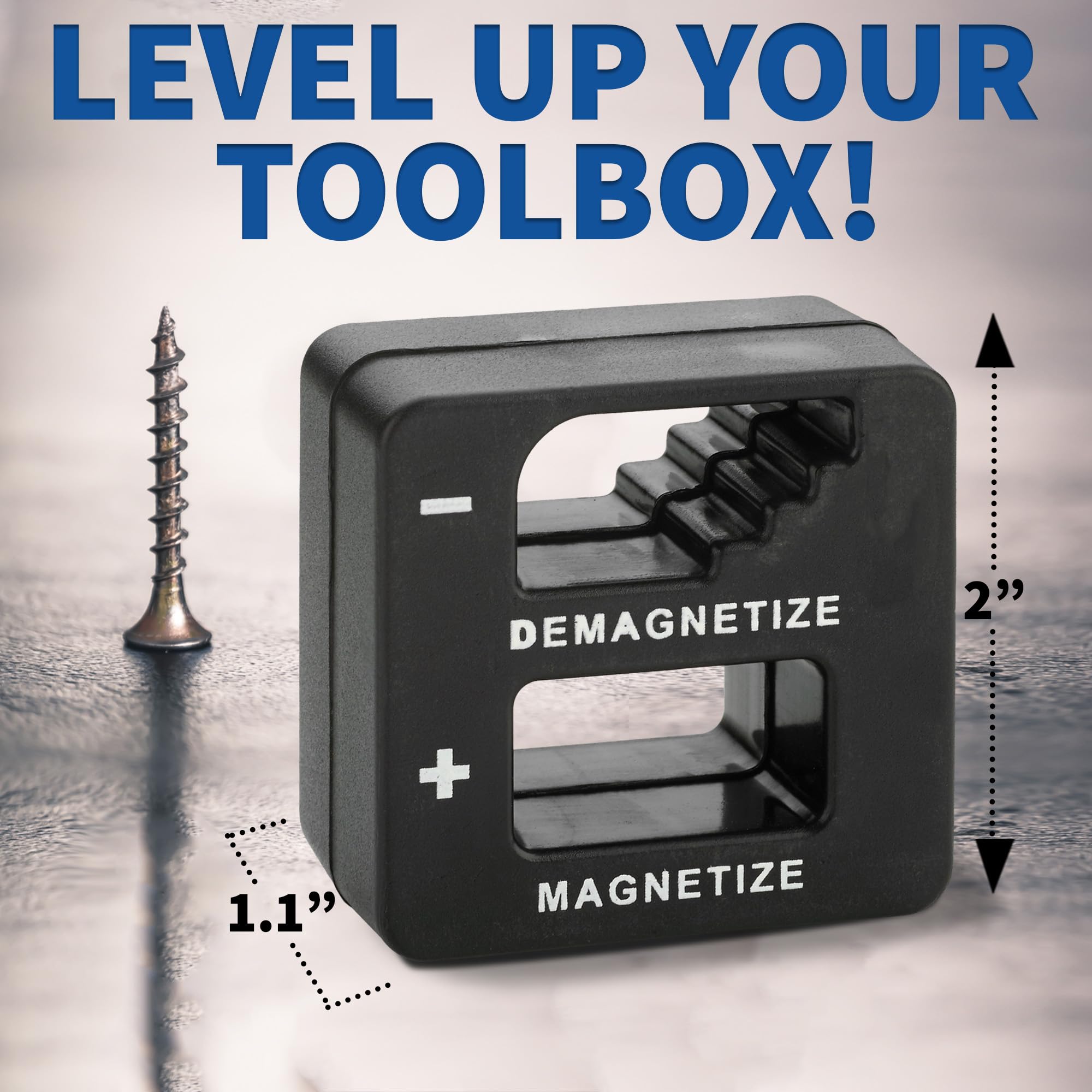 3-Pack Demagnetizer and Magnetizer Tool Set (Red, Black, Blue) - Magnetic Screwdriver Tips, Drill Bits, Sockets & Small Tools - Perfect for DIY Projects, Home Repairs, and Professional Workshop Use