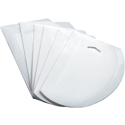 Winco 7.5 x 4.75 Inch White Plastic Dough Scraper - 6 Pack Bulk Set for Baking, Pastry Making, and Kitchen Prep - Perfect for Bread, Cookies, and Pizza Dough