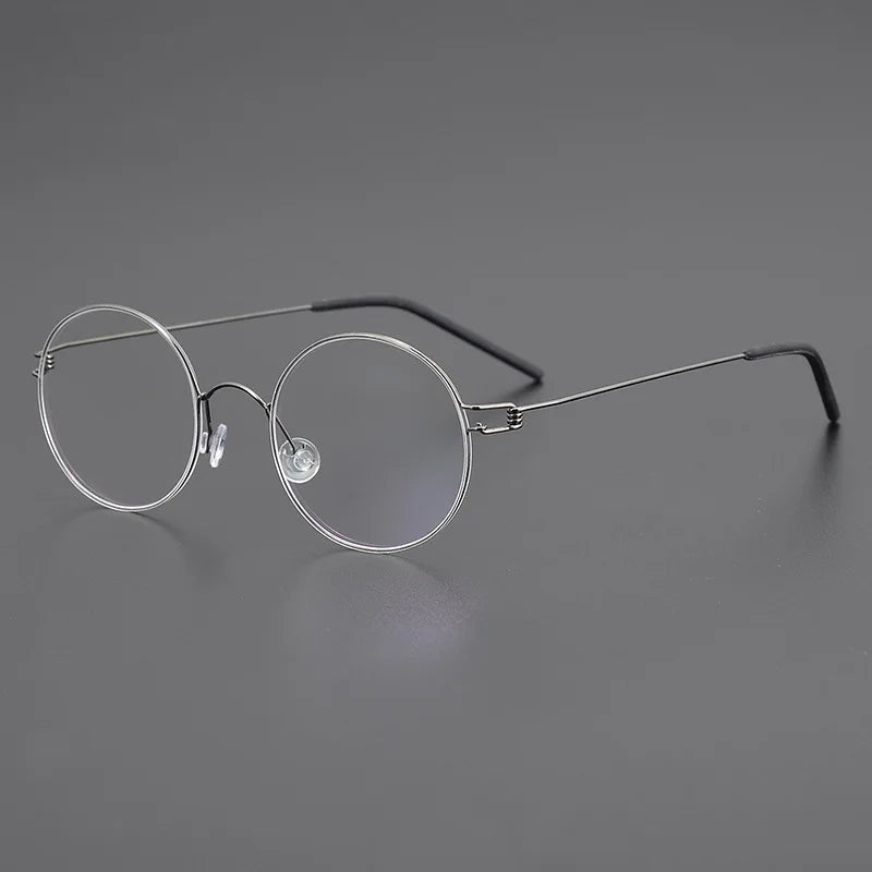 Stylish Black Full Rim Round Titanium Eyeglasses for Women - Lightweight Screwless Design - Perfect for Work, Reading & Everyday Fashion