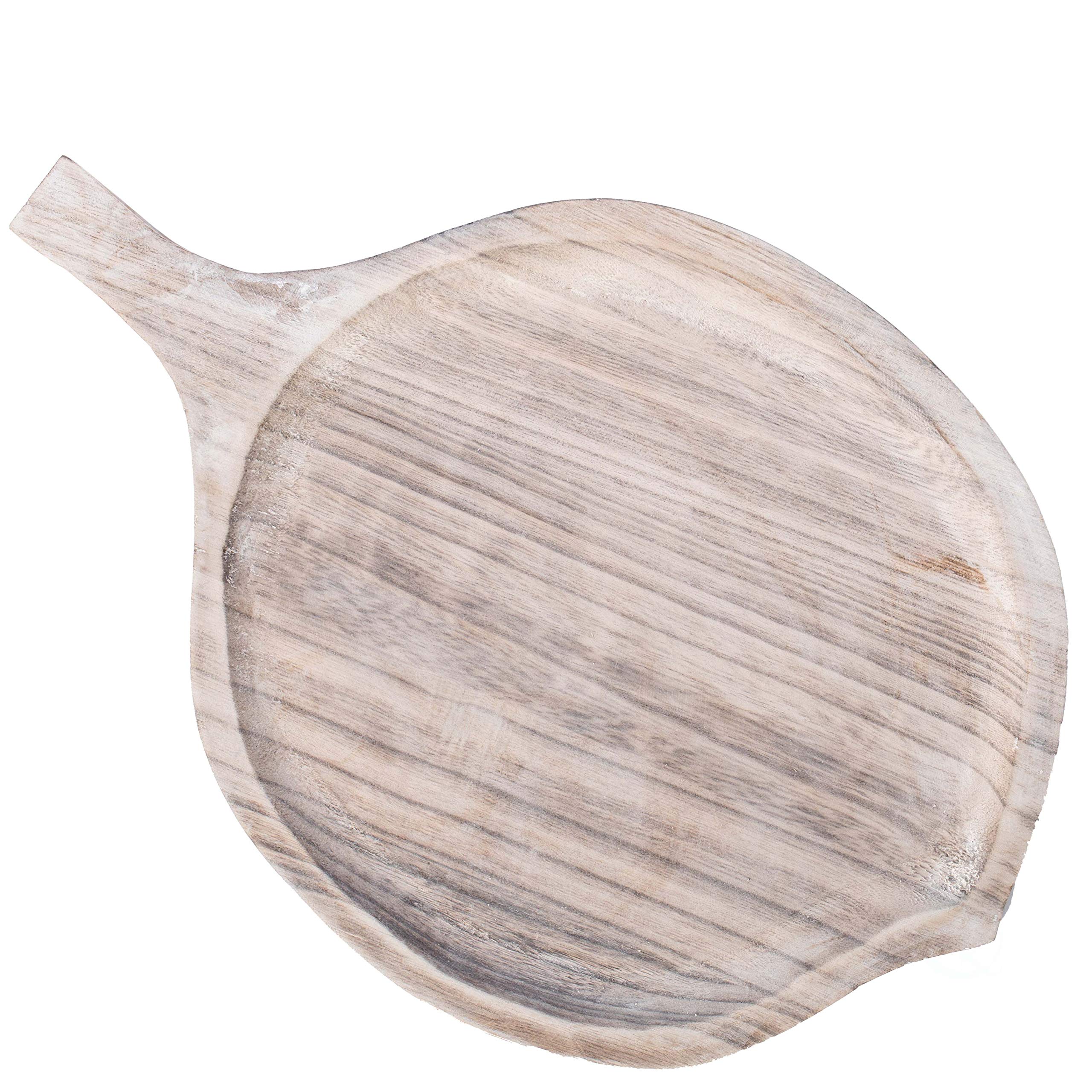 Handmade Wooden Leaf-Shaped Serving Tray - Natural Acacia Wood Charcuterie Board for Cheese, Fruits & Appetizers - Perfect for Parties, Picnics & Home Decor