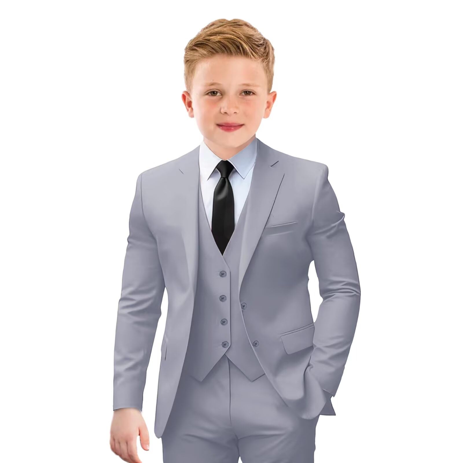 Boys Formal Suits Slim Fit Tuxedo Set - Toddler Wedding Outfit & Dress Clothes for Special Occasions, Parties, and School Events