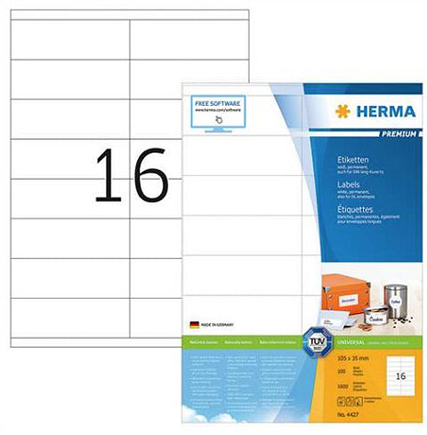 Premium A4 Shipping Labels 105 x 35mm (4427) - Perfect for Ecommerce, Packaging & Mailing | Durable Adhesive for Home & Office Use