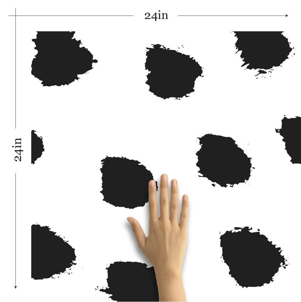 Black and White Dotted Peel and Stick Removable Wallpaper for Teens - Self-Adhesive Decorative Wall Covering for Bedroom, Dorm Room, and Home Decor
