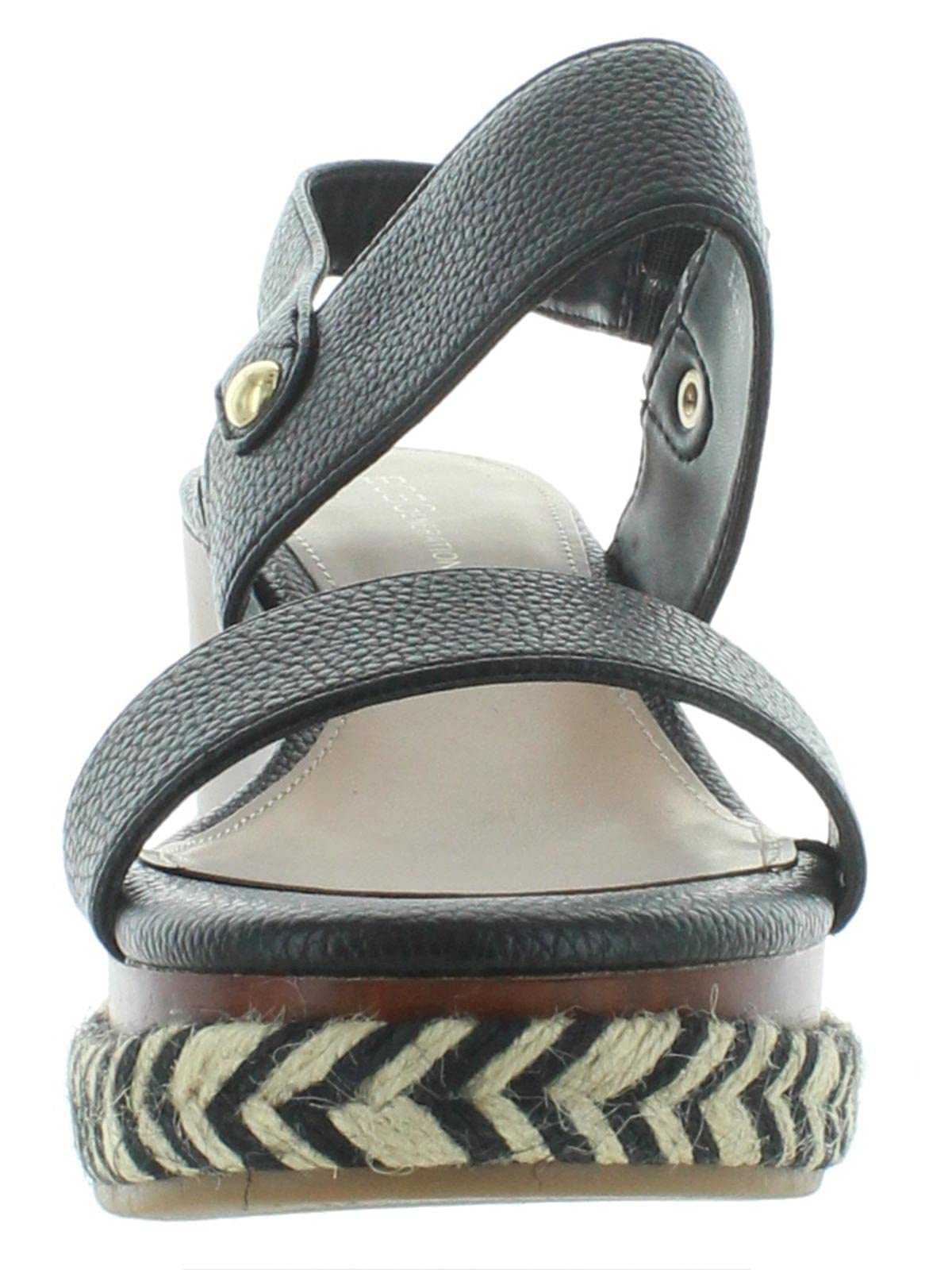 BCBGeneration Allia Women's Black PU Sandals & Flip Flops - Size 9.5 M - Comfortable Summer Beach Shoes for Walking, Travel & Casual Outfits
