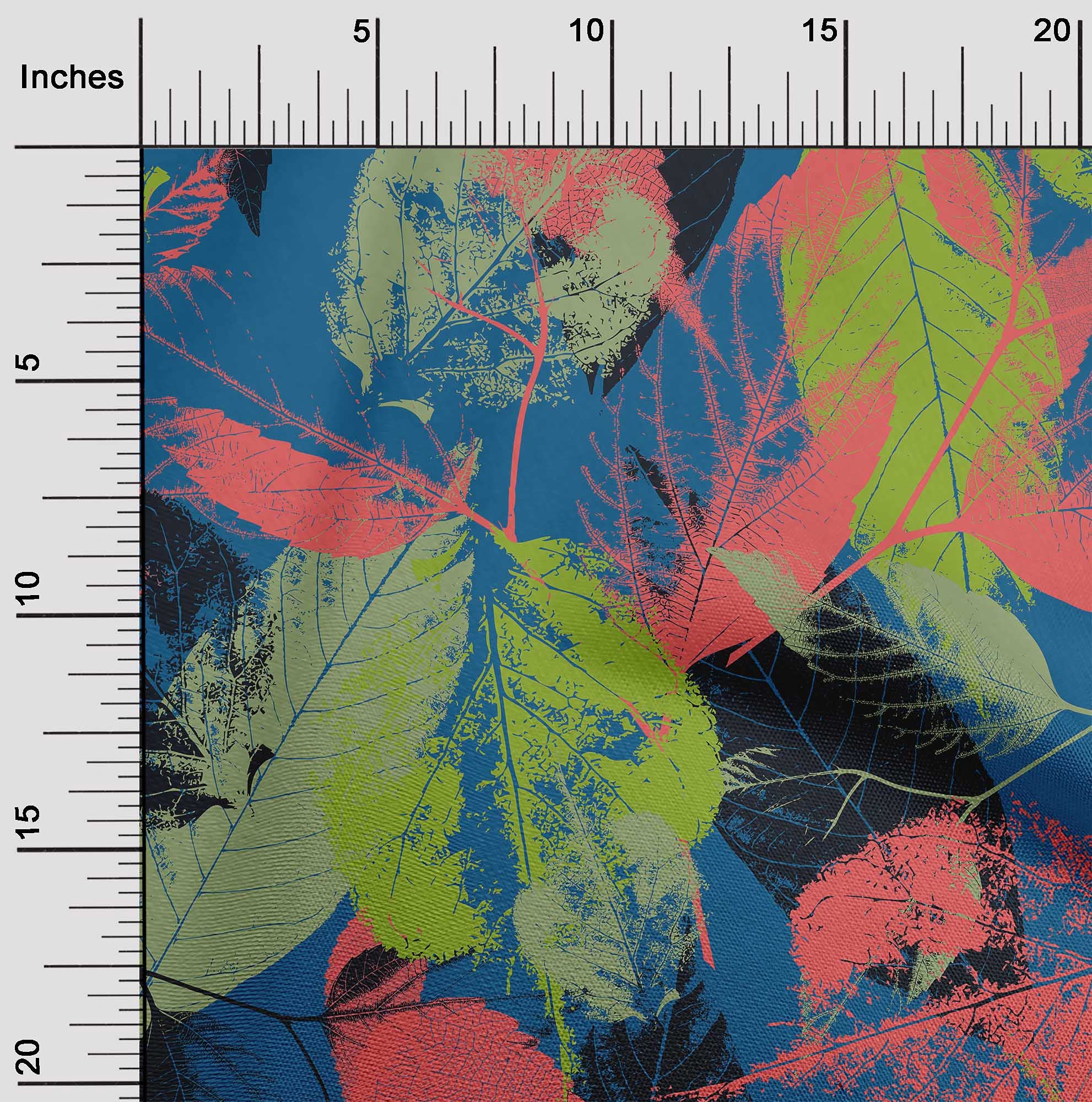 oneOone Rayon Blue Fabric with Leaves Print - 56 Inch Wide Dress Material by The Yard | Perfect for DIY Dresses, Skirts & Home Decor Projects