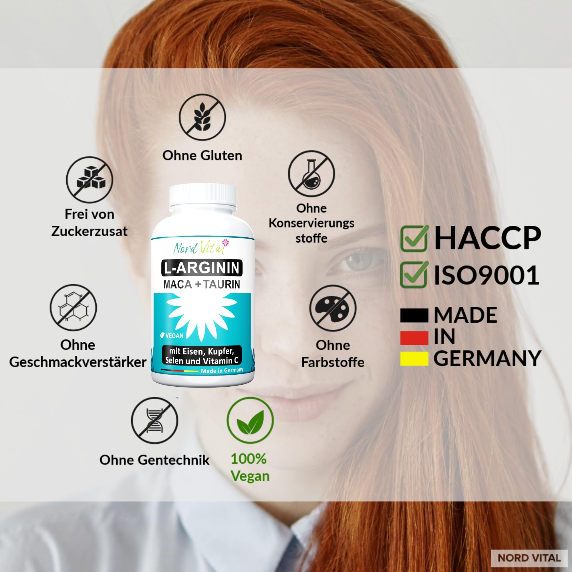 Premium L-Arginine, Taurine & Maca Root Supplement - High Potency with Iron, Copper, Selenium & Vitamin C - 20X Concentrated Maca Extract - 180 Vegan Capsules - Made in Germany - Supports Energy, Stamina & Athletic Performance