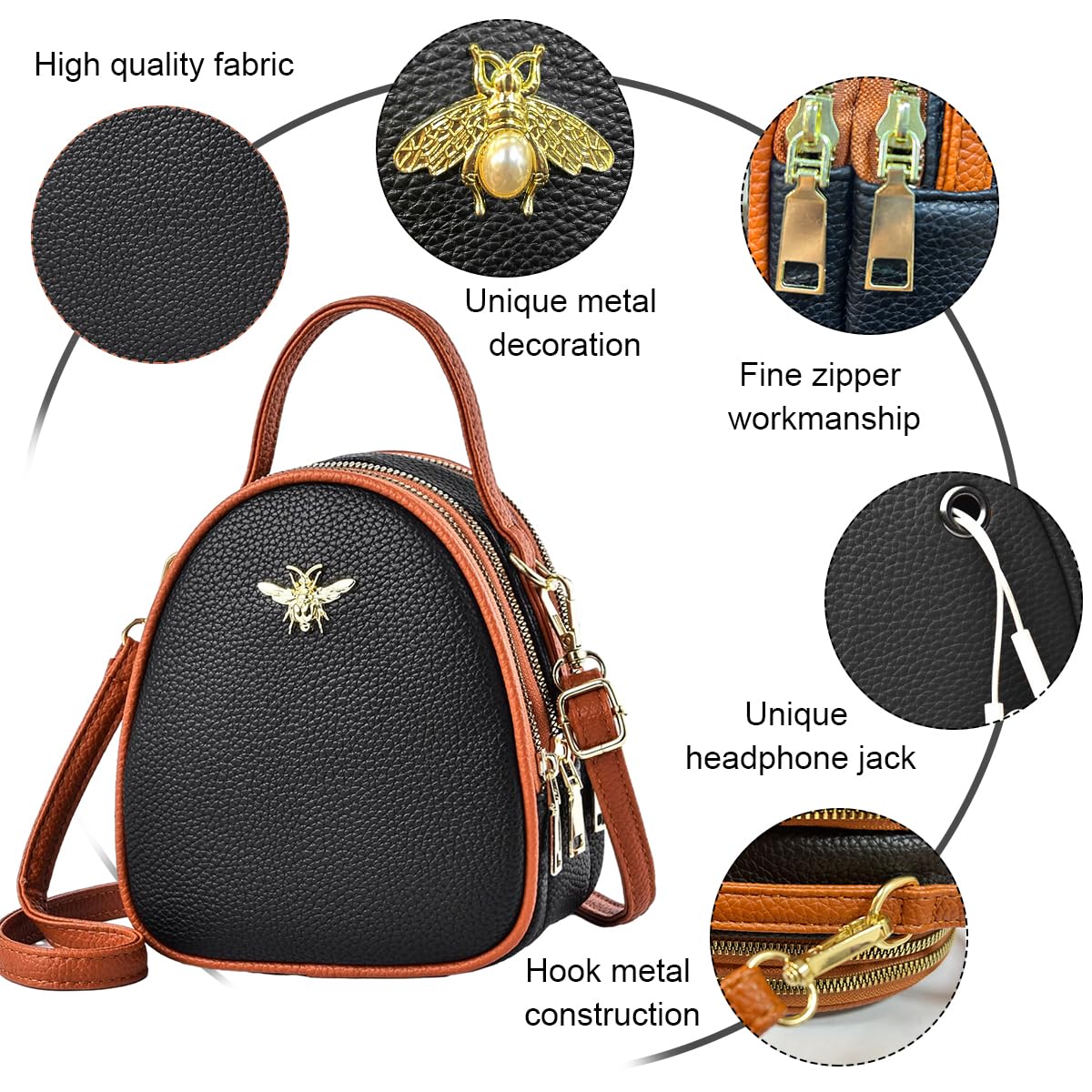 PALAY® Women's Fashion PU Sling Bag - Small Crossbody Shoulder Purse with Detachable Strap, Multi-Layer Design for Daily Use | Perfect for Work, Travel, Shopping & Casual Outings
