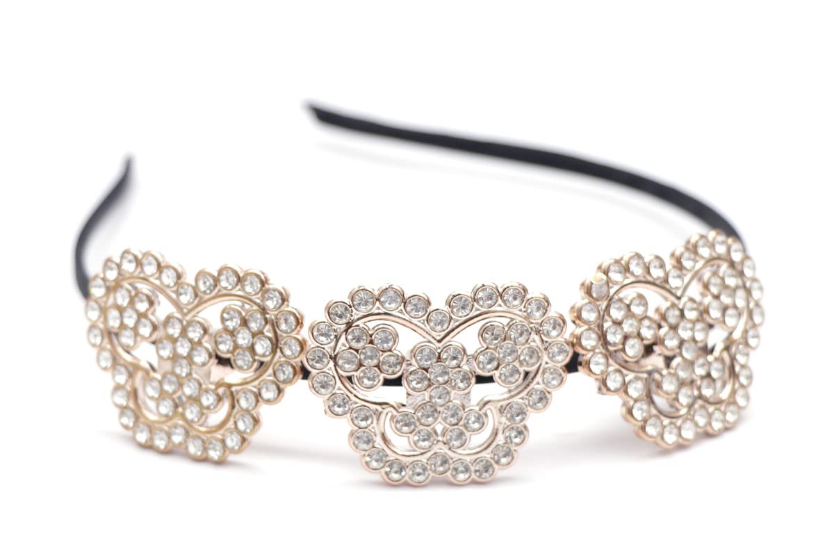 NAVMAV 2Pcs Crystal Headbands for Women - Pearl Rhinestone Hair Bands, Beaded Hoop Hair Clips, Elegant Hair Accessories for Parties, Weddings & Daily Wear