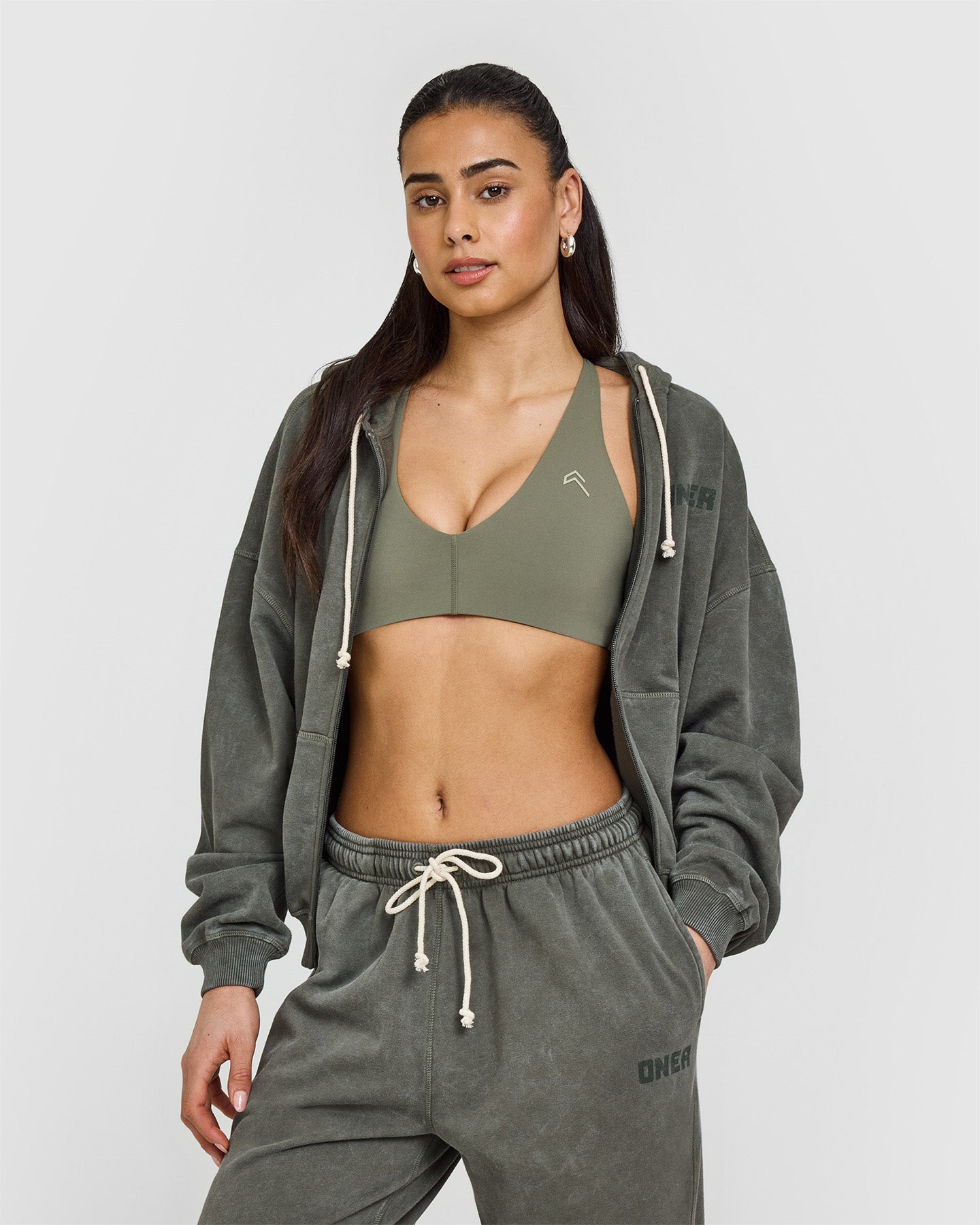Raw Lounge Wide Leg Joggers for Women - Soft Washed Dark Khaki Casual Pants | Perfect for Yoga, Lounging & Everyday Wear